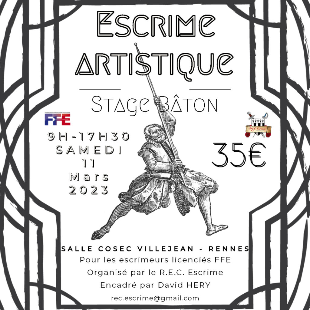 Stage d'escrime artistique le 11 mars 2023 au COSEC de Villejean
